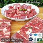 Australia BEEF TRIMMINGS 85CL daging sapi tetelan frozen GBP bulk carton pack +/- 28kg 50x33x18cm (price/kg)